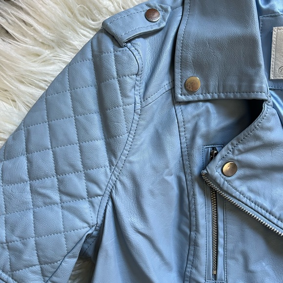 blue faux leather jacket - Picture 4 of 11